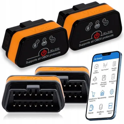Zdjęcie produktu dla 2x interfejs diagnostyczny OBD2 Bluetooth – tester dla systemów Android, iOS i Windows