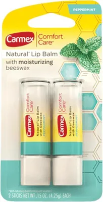 Obrázek produktu pro CARMEX | Balení 2 ks, balzám na rty, komfortní péče, ochrana proti mrazu, ochranná rtěnka | Máta peprná - 2 x 4,25 g