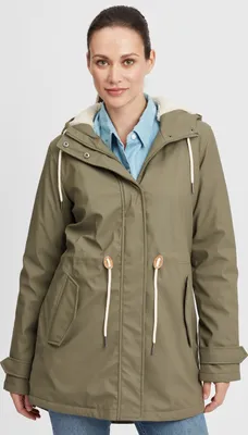 Produktbild von OXMO OXJolina Damen Regenmantel Regenjacke Übergangsjacke mit Kapuze