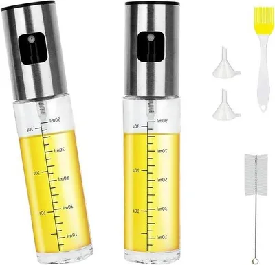 Immagine prodotto di Contenitori in vetroVetroceramica per olio (2 pezzi, 100 ml) per cottura, friggitrice ad aria e barbecue - Contenitori per olio da cucina a tenuta stagna con ciotola - Ideali per cottura al forno, grigliate e alimentazione sana