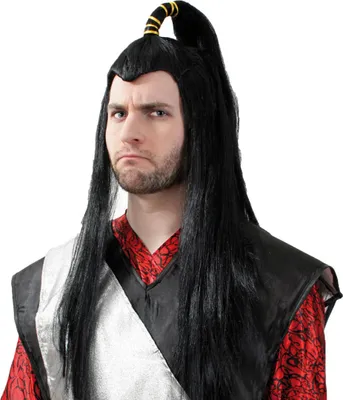 Produktbild von Samurai Perücke mit Zopf 65 cm lang Japan Kampf Karneval Fasching Party Cosplay