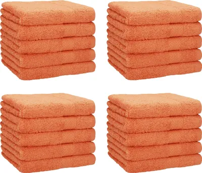 Produktbild von Betz 20 Stück Seiftücher 30x30 cm PREMIUM 100% Baumwolle Set  Farbe: orange