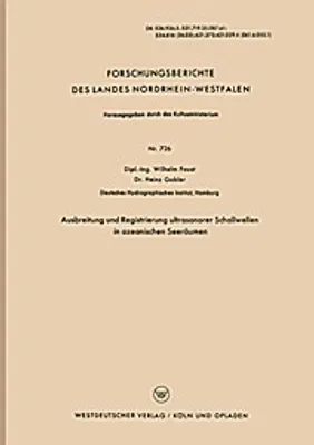 Obrázek produktu pro Ausbreitung und Registrierung ultrasonorer Schallwellen in ozeanischen Seeräumen