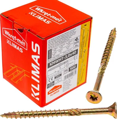 Immagine prodotto di Klimas WKCS KMWHT 3x40 Torx 500 pz Viti da carpenteria per legno