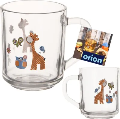 Produktbild von Orion Glasbecher Trinkbecher Becher für Kinder GIRAFFE 230 ml
