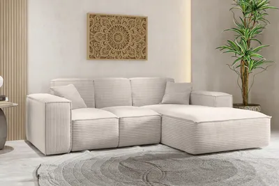Zdjęcie produktu dla Sofa w kształcie L SIENA narożnik tkanina Poso beżowy prawy