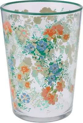 Immagine prodotto di Bicchiere grande con motivo floreale, 510 ml, blu