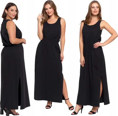 Produktbild von Maxikleid - Sommerkleid Größe S - Damenkleid schwarz - Kleid schwarz - Ärmelloses Kleid
