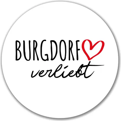 Produktbild von Huuraa Aufkleber Burgdorf verliebt 10cm rund Sticker Geschenkidee