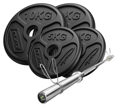 Obrázek produktu pro Sada 45 kg | Olympijská tyč 180 cm + činky 2x10 kg, 2x5 kg - Marbo Sport