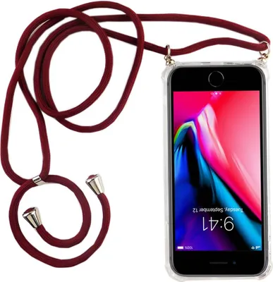 Produktbild von Handykette für Apple iPhone 7 Plus / 8 Plus - Smartphone Necklace Hülle mit Band - Schnur mit Case zum umhängen in Rot
