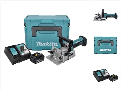 Obrázek produktu pro Akumulátorová fréza Makita DPJ 180 RT1J 18 V 100 mm + 1x akumulátor 5,0 Ah + nabíječka + Makpac