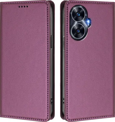 Obrázek produktu pro Kožené pouzdro pro Realme C55, magnetické flipové pouzdro zPolyuretankůže se stojánkem Fialová