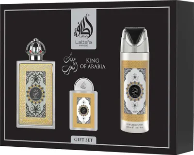 Immagine prodotto di Lattafa Pride King Of Arabia EDP 100 ml + EDP 20 ml + Deodorante spray 200 ml UNISEX