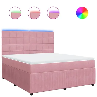 Produktbild von Boxspringbett mit Matratze Rosa 180x200 cm Samt
