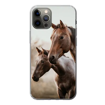 Produktbild von MuchoWow® Handyhülle Schutzhülle Hülle für iPhone 13 Pro Pferde - Natur - Braun Silikon Softcase Handy Hülle - Handy-Tasche