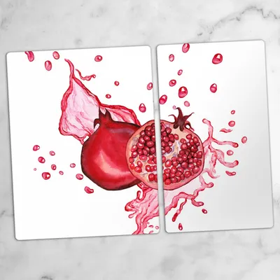 Produktbild von Glas-Herdabdeckplatten Glaskeramikkochfeld-Abdeckung Spritzschutz Glas 70x52 cm Obst Splash