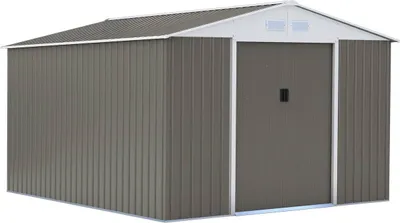 Image de Abri de jardin métal "Dallas" - 15,16 m² - Taupe