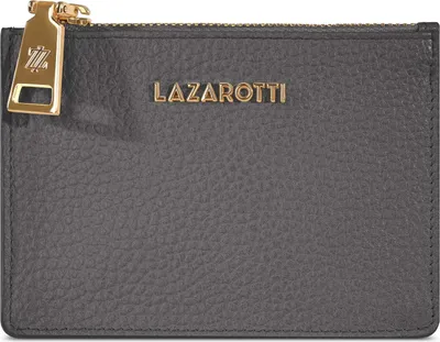 Image de Lazarotti porte-cartes Bologna Leather Zip Etui 4 Card Slots Grey gris