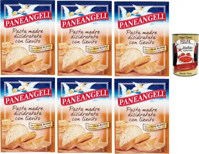 Produktbild von Pasta Madre Disidratata con Lievito, Mutter Pasta mit Hefe dehydriert für Brot bread, Dehydrierter Sauerteig mit Brauerhefe und Mörsermehl 6x 30 g + Italian Gourmet polpa 400g