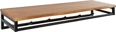Produktbild von KAWOLA Garderobe ELIARA Akazie Metall Hutablage 6 Haken schwarz