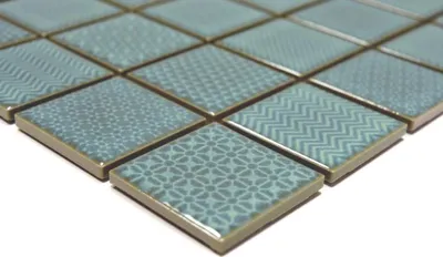 Produktbild von Handmuster Mosaikfliese seladon grün BAD Pool Fliesenspiegel Küchenrückwand MOS16-0602_m
