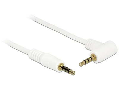 Produktbild von Klinkenkabel 3,5 mm 4 Pin Stecker gewinkelt 0,5 m Weiß