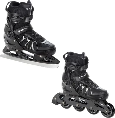 Zdjęcie produktu dla Rolki i buty do łyżworolki 2w1 Raven Expert, czarne, rozmiar 43-46, regulowane