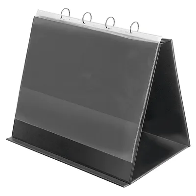 Produktbild von Veloflex Tischflipchart 4132280 DIN A3 quer 4Ringe 10Hüllen schwarz