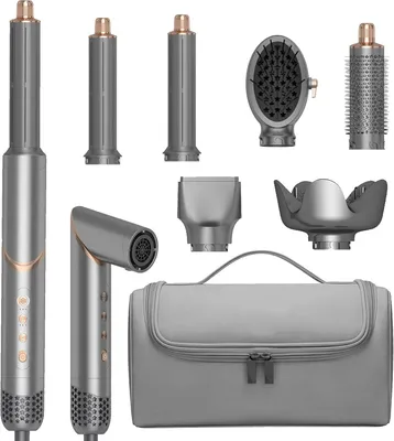 Produktbild von 6 in 1 Haarstyler Set Airstyler mit 110000 U/min Warmluftbürste Diffusor Haartrockner Automatischer Lockenstab Glättbürste für Trocknen Locken