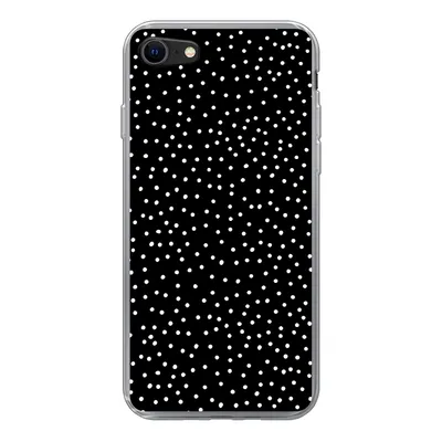 Produktbild von MuchoWow® Handyhülle Schutzhülle Hülle für iPhone SE 2022 Polka dots - Schwarz - Weiß Silikon Softcase Handy Hülle - Schutzhülle