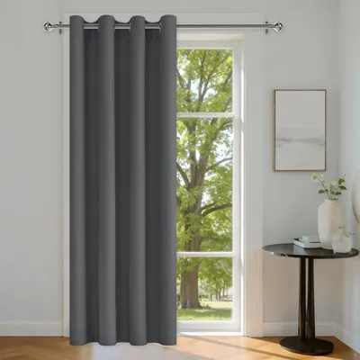 Raumteiler-Vorhang, 240x140 cm, dunkelgrau, 1 Stück, Ösen, Thermogardine