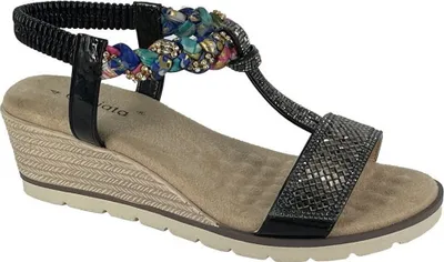 Produktbild von Cipriata - Damen Sandalen "Gilda", Mit Strass besetzt DF2328 (38 EU) (Schwarz)