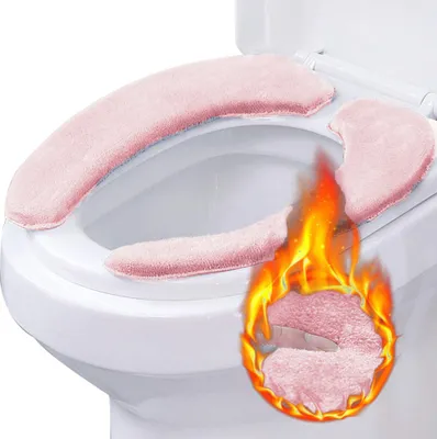 Obrázok produktu pre 1 pár Kryt na záchodové sedadlo, teplejší kryt na záchodové sedadlo, toaletná podložka typu Stick Washable Wc Seat Pad Wc Warmer Pad pre univerzálne záchodové sedadlo, kryt na záchodové sedadlo