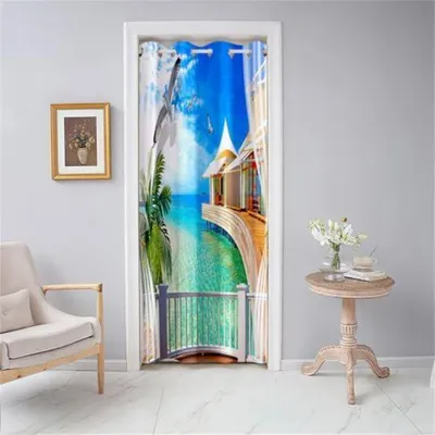 Produktbild von Türvorhang Blickdicht mit Ösen 130x150cm Ferienhaus