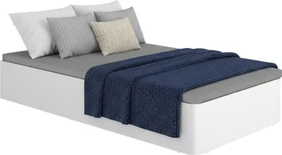 Image de Arcata - Lit Simple, Blanc, Rangement