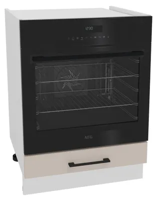 Produktbild von Küchenunterschrank 60 cm - Beige matt - Einbauschrank für den Backofen - Höhenverstellbar