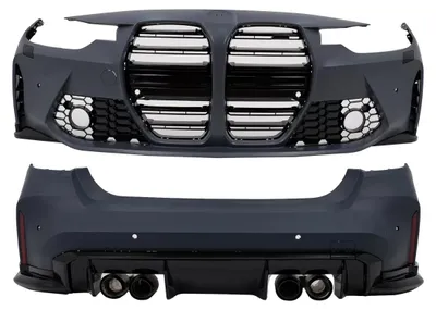 Imagen del producto de Kit de carrocería para BMW Serie 3 F30 (modelos de 2011 a 2019), que actualiza el diseño de los parachoques y los tubos de escape para que se asemejen a los del modelo G20.