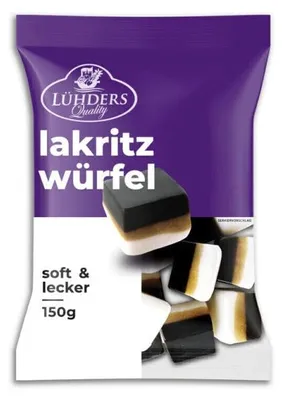 Produktbild von Lühders Lakritz Würfel mit Schaum 150g
