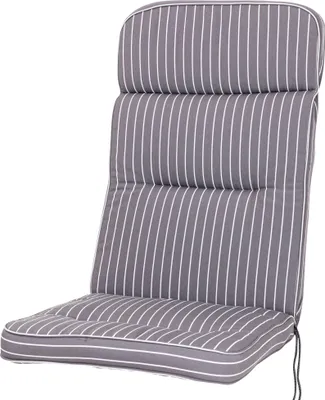 Produktbild von Auflage Hochlehner Alicante 0709 grau-weiß gestreift 120x50x7 cm KETTtex Stegkissen