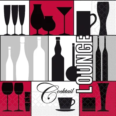 Produktbild von Tissue Serviette Cocktail Lounge, 25 x 25 cm, 3-lagig, 100 Stück - Mank
