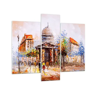 Produktbild von Bilder auf glas - Farbe Architektur Eiffle Turm - 95x80cm - Glasbilder - Wandbilder - Kunstdruck - zum Aufhängen bereit - Wanddekoration aus Glas - Glas Bilder - Wandbild auf Glas - GCB95x80-2881