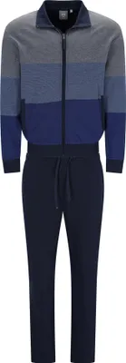 Immagine prodotto di Tuta da casa da uomo hajo, lunga - Clima confortevole, giacca con zip, misto cotone blu scuro XL
