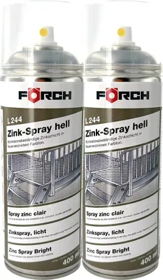 Produktbild von 2x FÖRCH Zink Zinkspray Hell L244 Rost Korrosionsschutz Punktschweißfähig 400ml