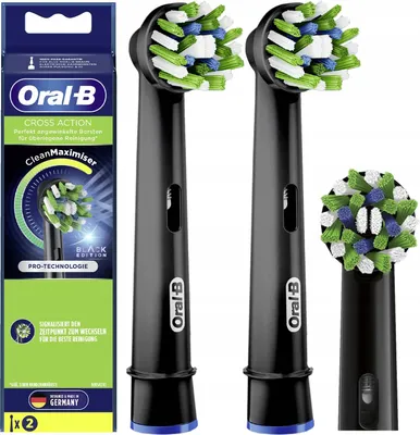 Produktbild von Oral-B Aufsteckbürsten Cross Action EB50 Schwarz 2 Stück Original Clean