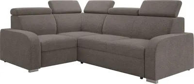 Produktbild von MIRJAN24 Ecksofa Oslo 2rR1 80, Wohnzimmer L-Form Sofa, Eckcouch mit Schlaffunktion, Einstellbare Kopfstützen (Farbe: Crown 04)