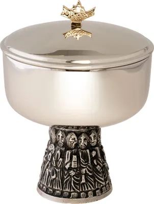 Produktbild von Ciborium vernickelt, innen vergoldet H 15 cm