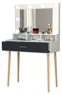 Produktbild von Frisiertisch mit Spiegel und Schublade | Maße ca. H. 133 x B. 80 x T. 40 cm