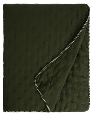 Produktbild von HOMLA MARCY-Tischdecke, grün, aus gewaschener Mikrofaser mit Ziersäume, 200 x 220 cm