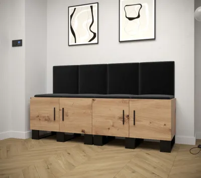 Obrázek produktu pro Předsíňová sestava RUMIE 20 - dub artisan, černé panely